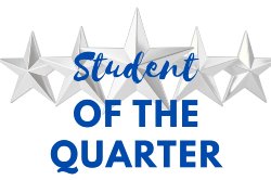 silver stars with text "student of the quarter"